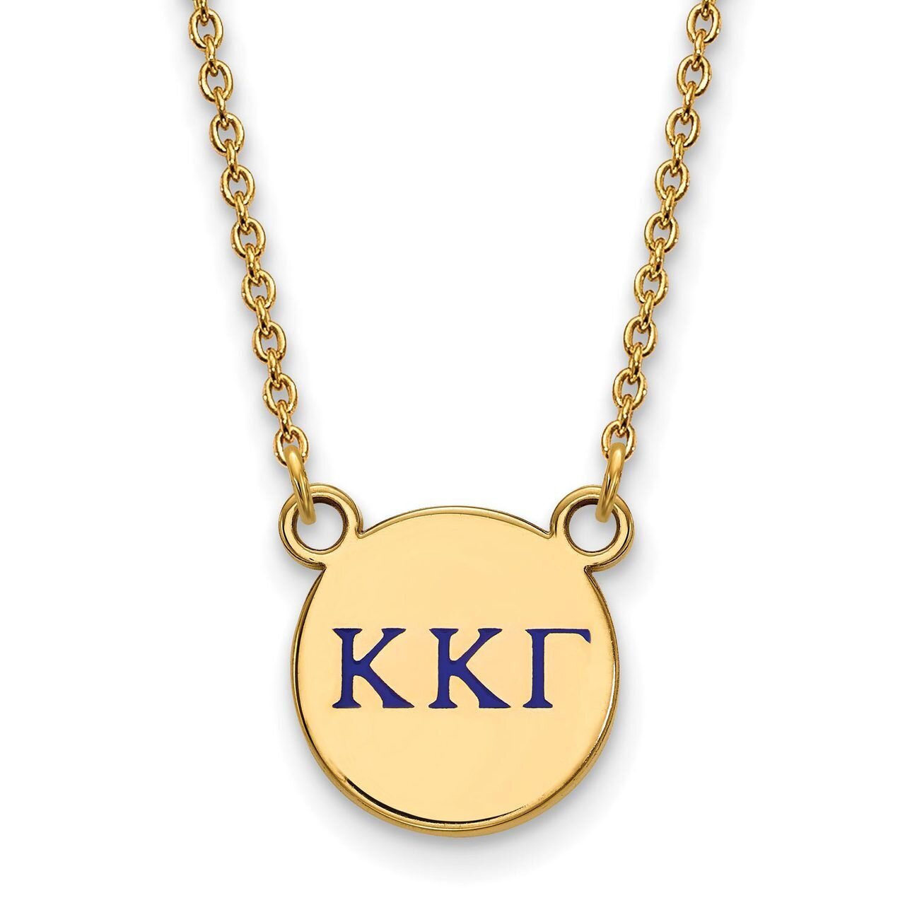 Kappa Kappa Gamma Extra Small Enameled Pendant with 18 Inch Chain Gold-plated Silver GP027KKG-18, M…