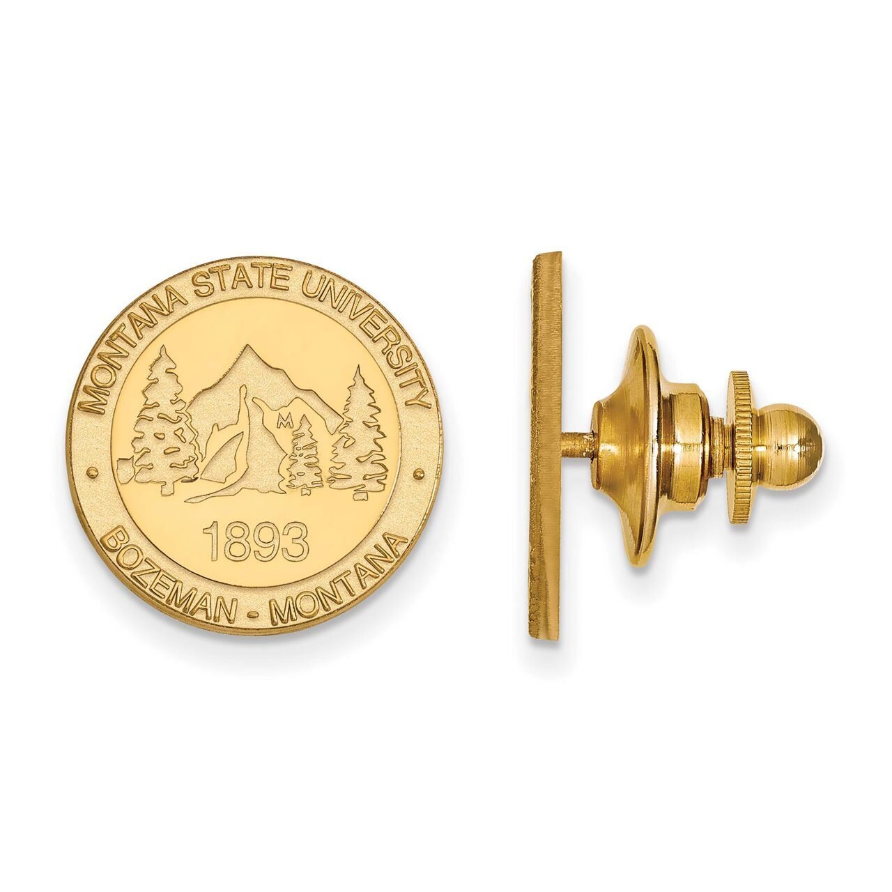 Montana State University Crest Lapel Pin Gold-plated Silver GP027MTU