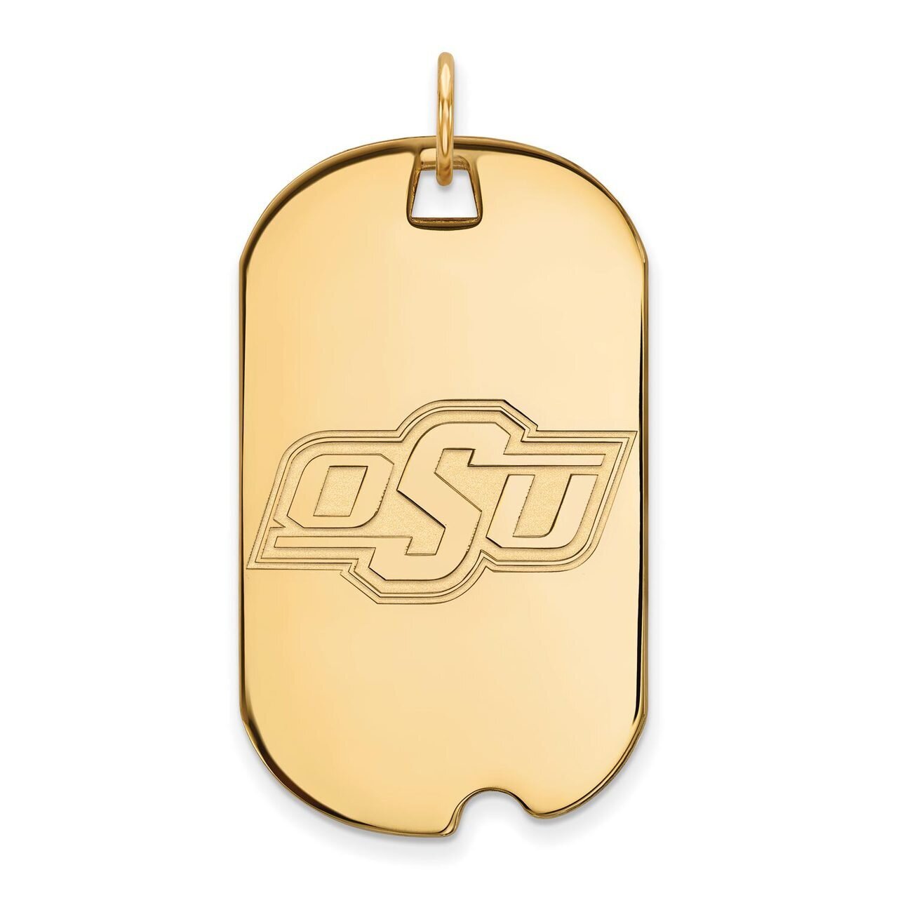 Oklahoma State University Large Dog Tag Gold-plated Silver GP027OKS