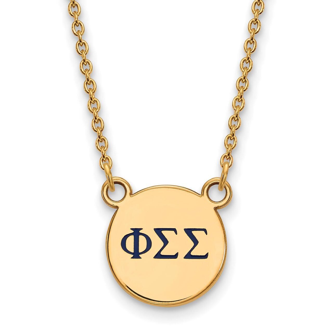 Phi Sigma Sigma Extra Small Enameled Pendant with 18 Inch Chain Gold-plated Silver GP027PSS-18, MPN…