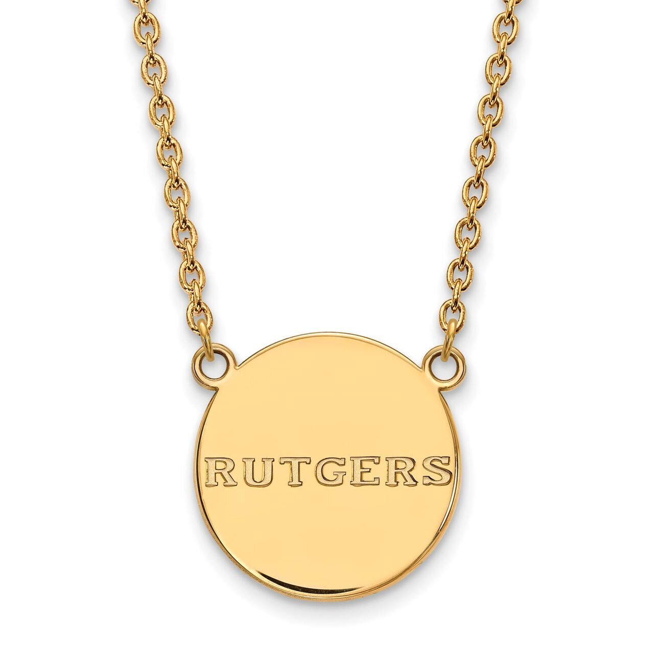 Rutgers Large Disc Pendant Gold-plated Silver GP027RUT-18, MPN: GP027RUT-18, 886774930954