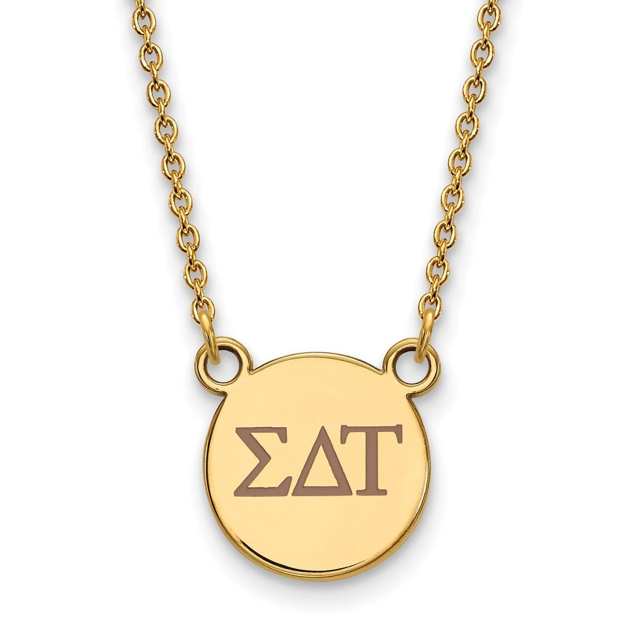 Sigma Delta Tau Extra Small Enameled Pendant with 18 Inch Chain Gold-plated Silver GP027SDT-18