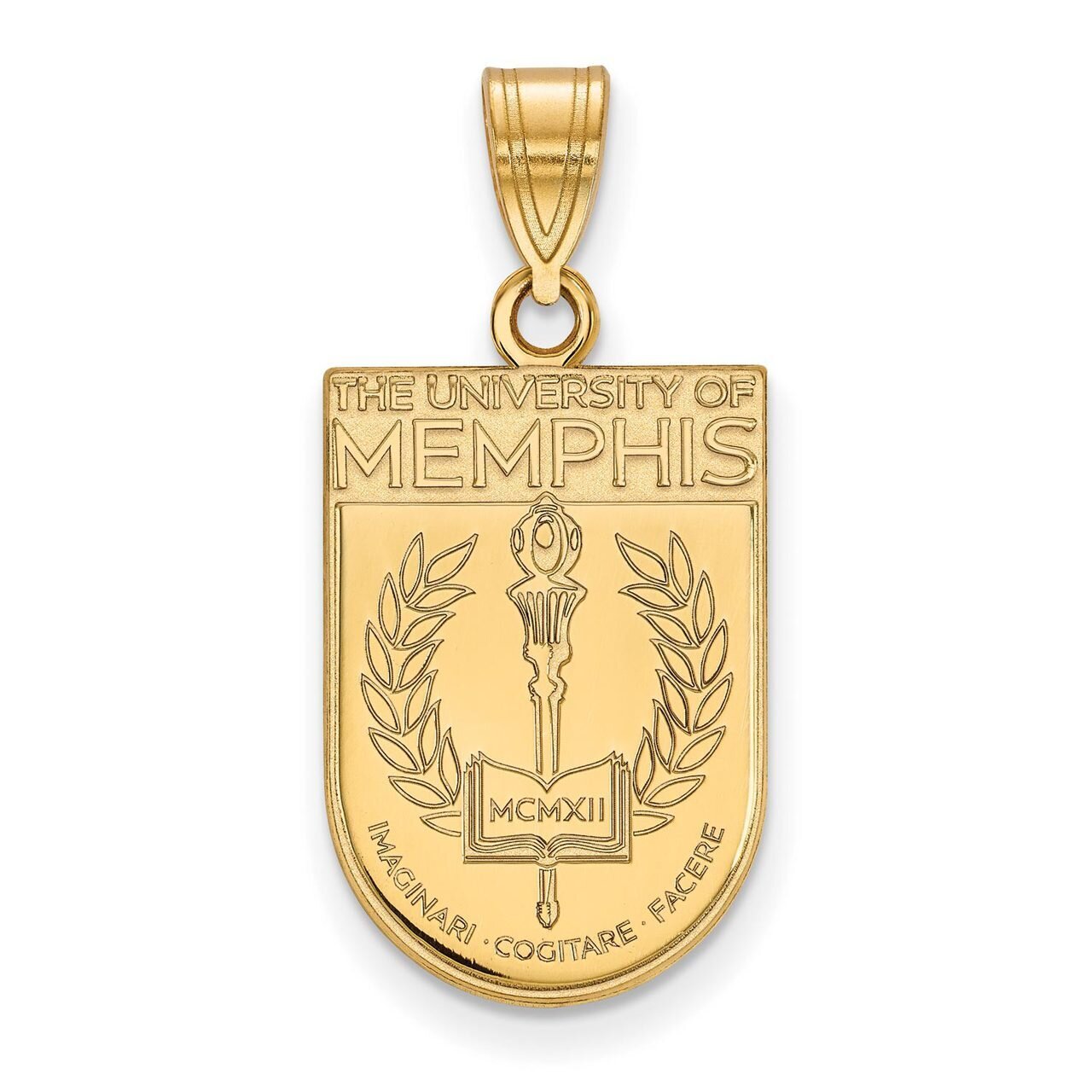 University of Memphis Large Crest Pendant Gold-plated Silver GP027UMP