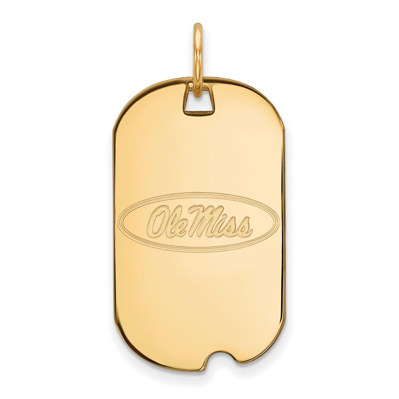 University of Missisippi Small Dog Tag Gold-plated Silver GP027UMS