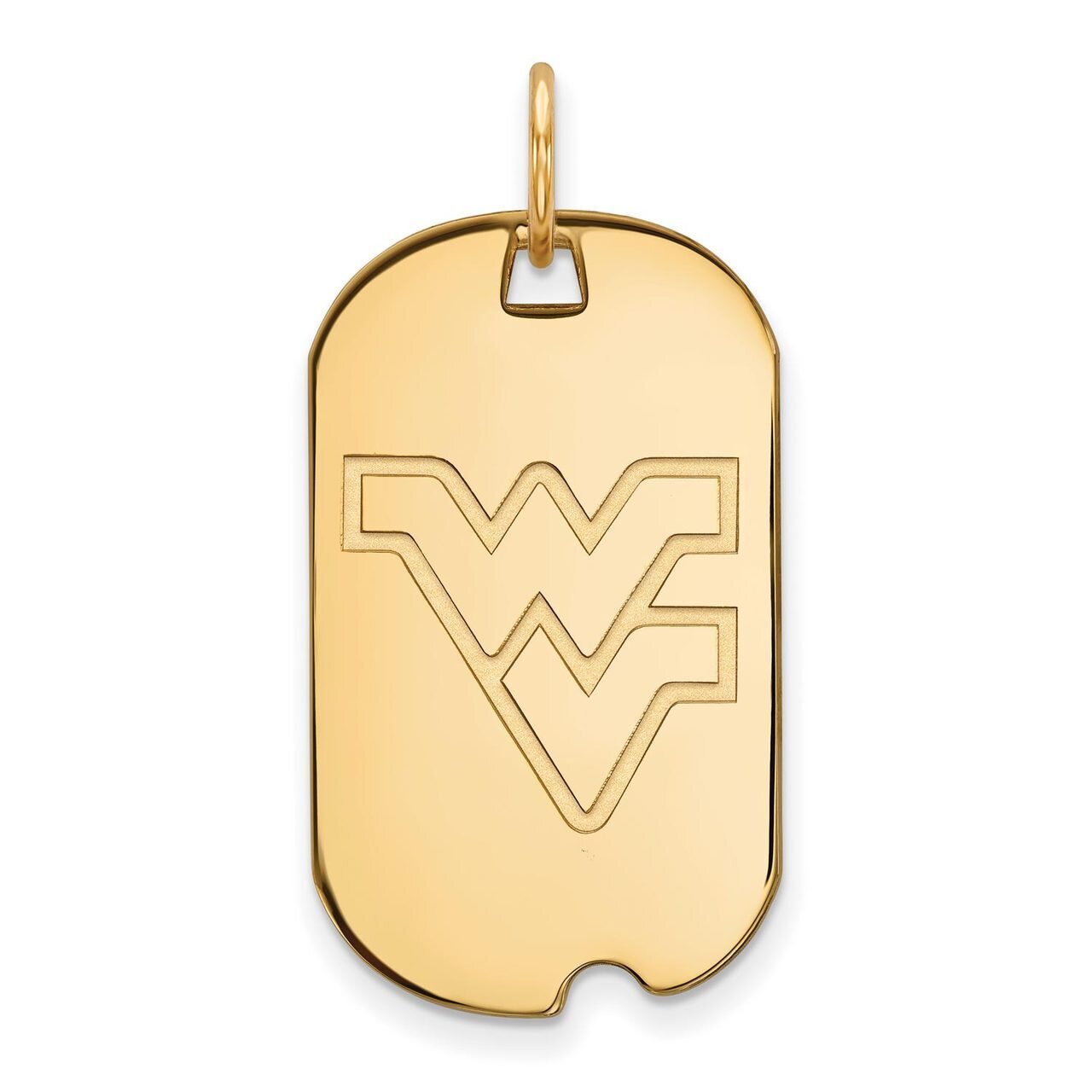 West Virginia University Small Dog Tag Gold-plated Silver GP027WVU
