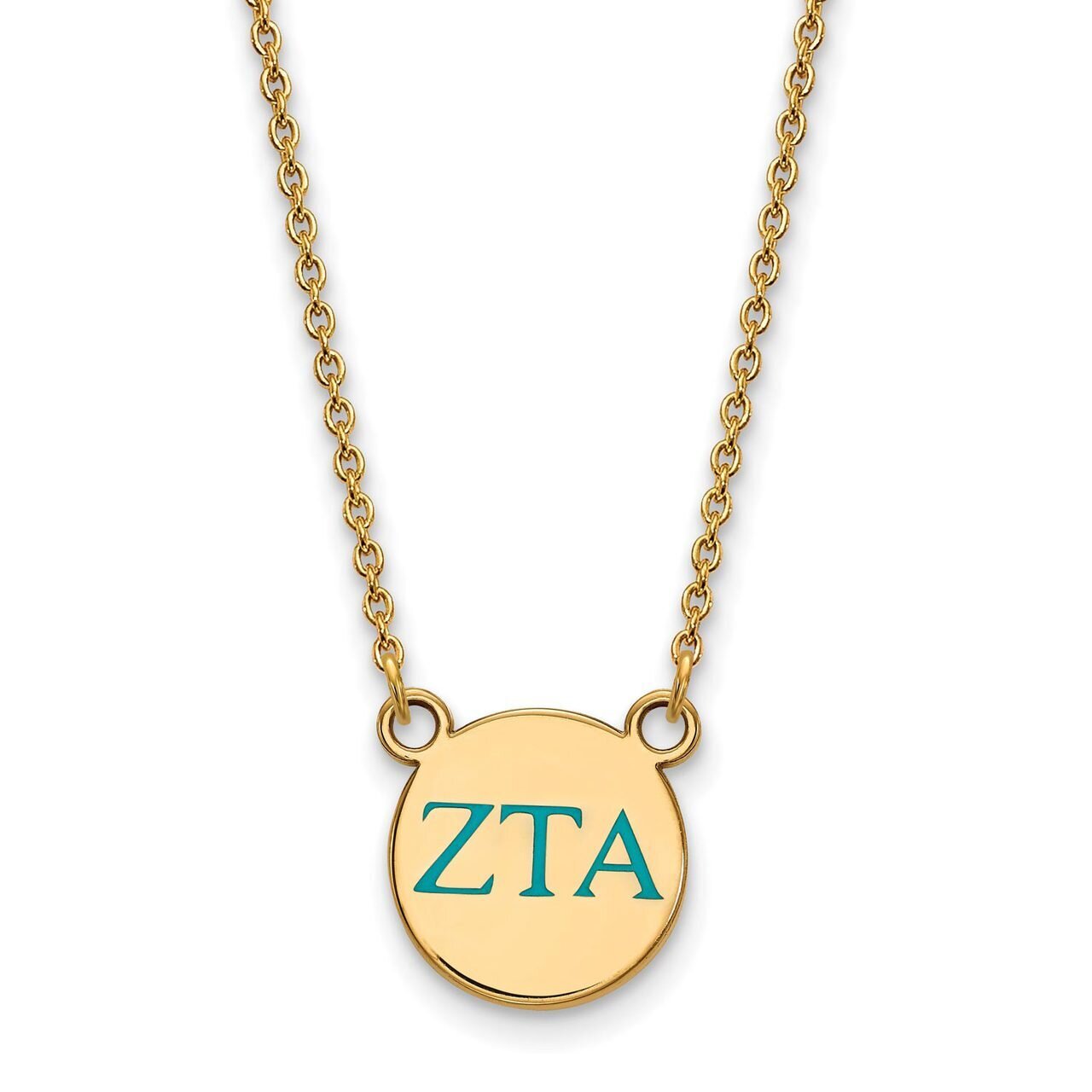 Zeta Tau Alpha Extra Small Enameled Pendant with 18 Inch Chain Gold-plated Silver GP027ZTA-18, MPN:…