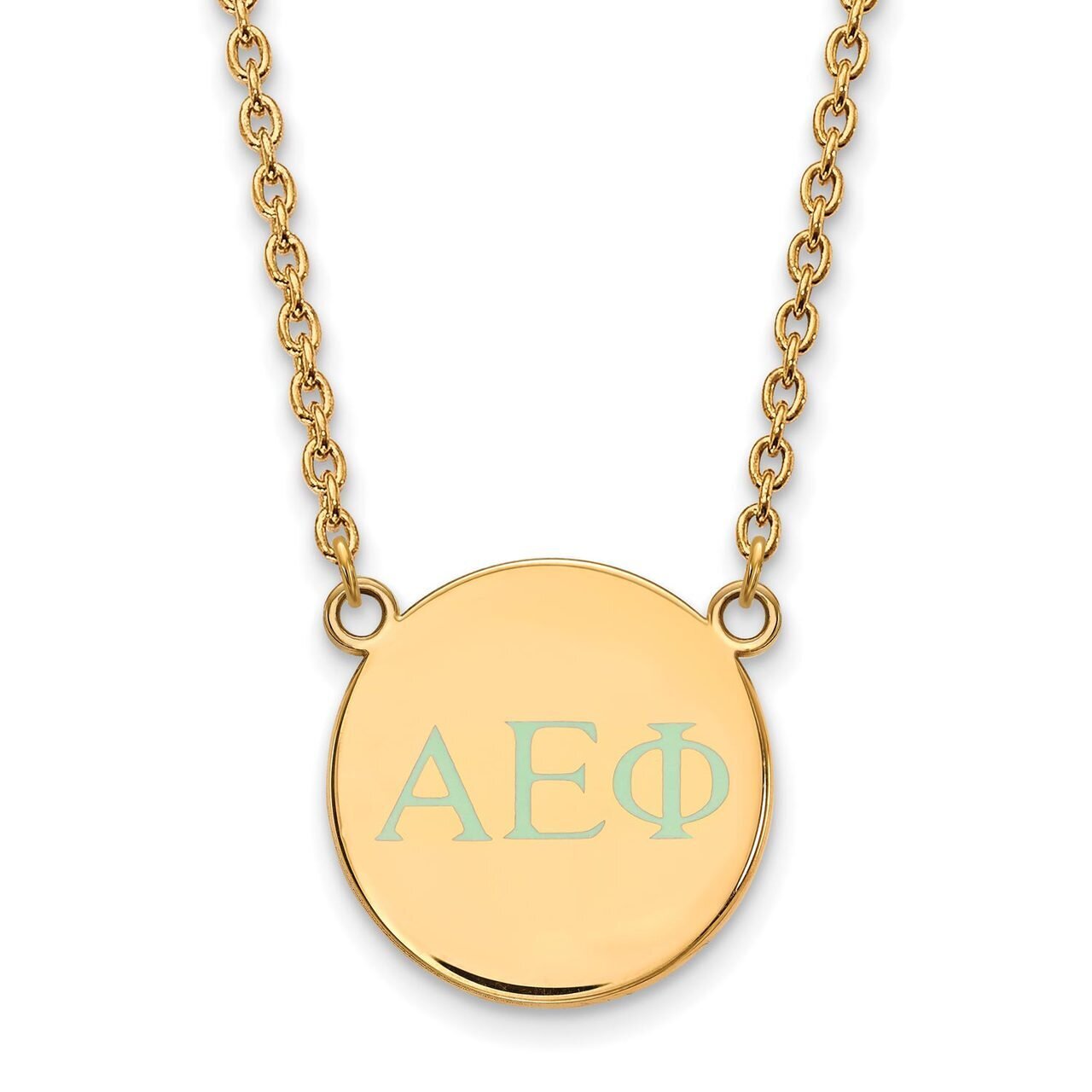 Alpha Epsilon Phi Small Enameled Pendant with 18 Inch Chain Gold-plated Silver GP028AEP-18, MPN: GP…