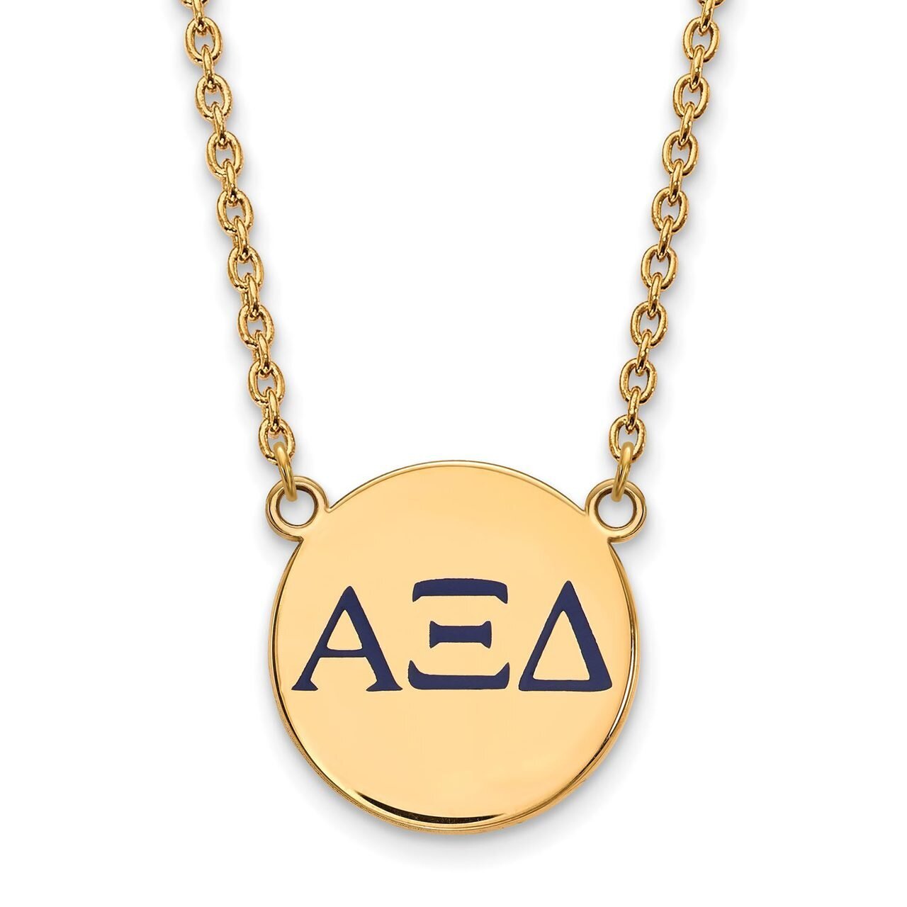 Alpha Xi Delta Small Enameled Pendant with 18 Inch Chain Gold-plated Silver GP028AXD-18, MPN: GP028…