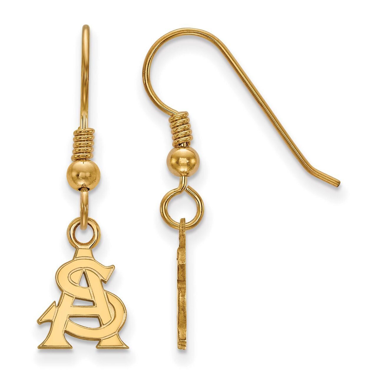 Arizona State University x-Small Dangle Earring Wire Gold-plated Silver GP028AZS, MPN: GP028AZS, 88…