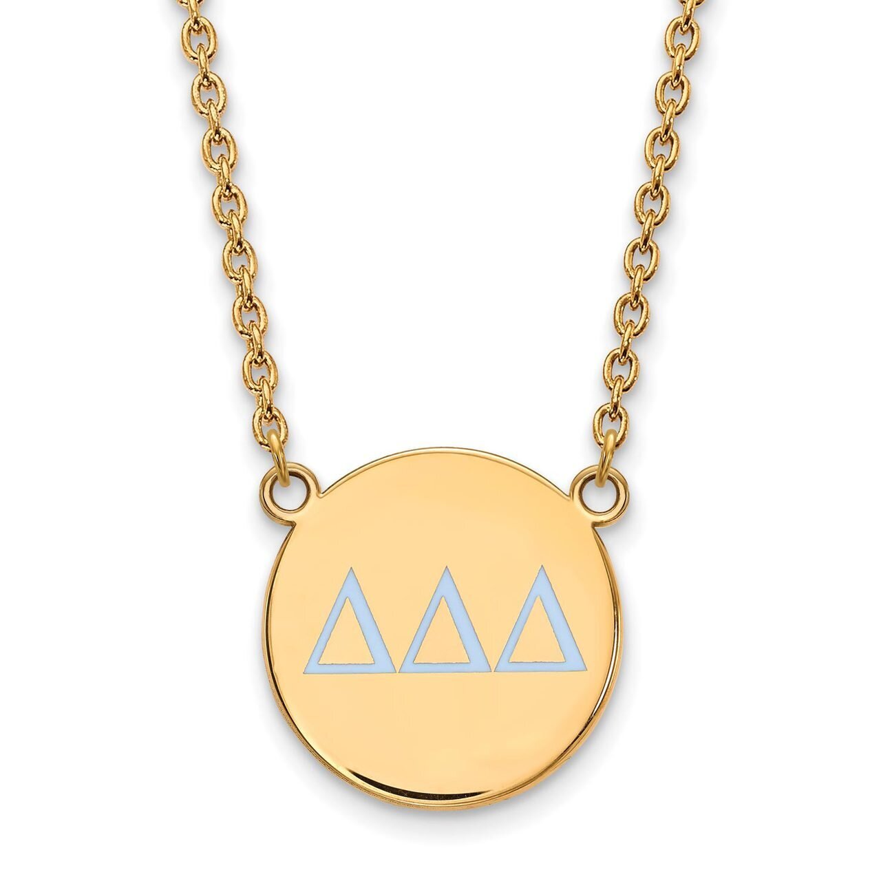 Delta Delta Delta Small Enameled Pendant with 18 Inch Chain Gold-plated Silver GP028DDD-18, MPN: GP…