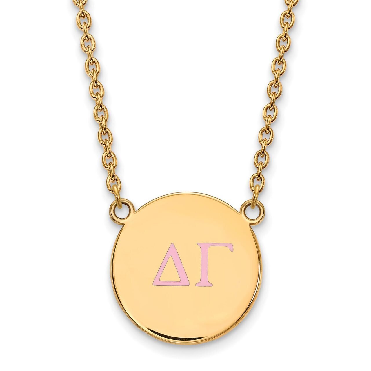 Delta Gamma Small Enameled Pendant with 18 Inch Chain Gold-plated Silver GP028DG-18, MPN: GP028DG-1…