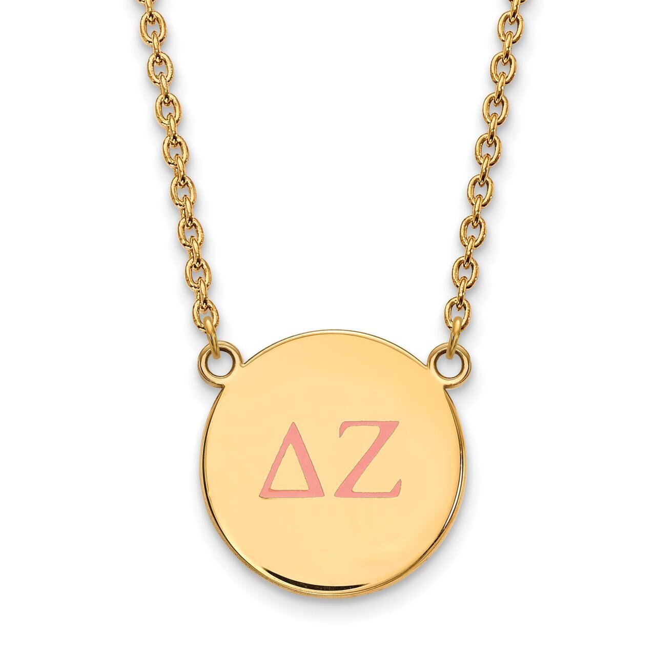 Delta Zeta Small Enameled Pendant with 18 Inch Chain Gold-plated Silver GP028DZ-18, MPN: GP028DZ-18…