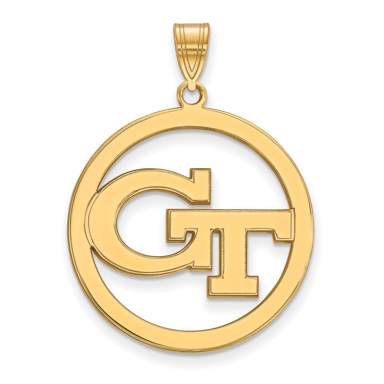 Georgia Institute of Technology L Pendant in Circle Gold-plated Silver GP028GT