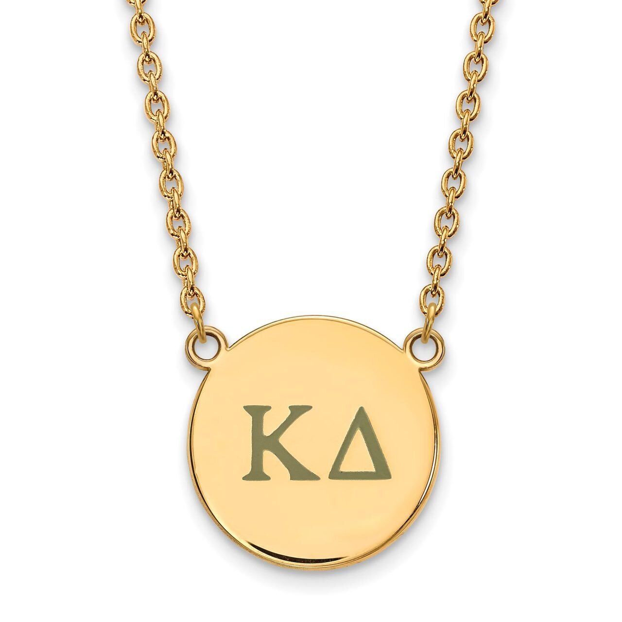 Kappa Delta Small Enameled Pendant with 18 Inch Chain Gold-plated Silver GP028KD-18