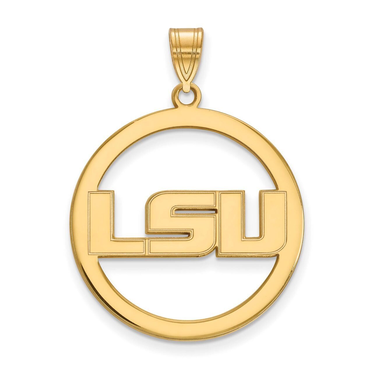 Louisiana State University L Pendant in Circle Gold-plated Silver GP028LSU