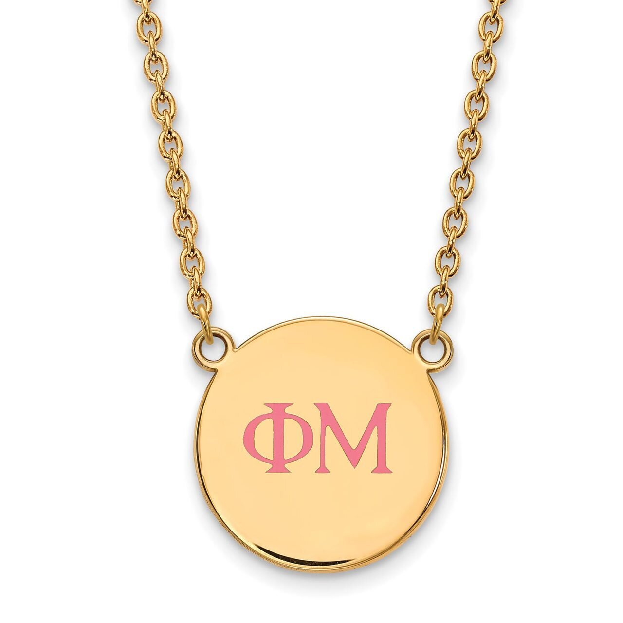 Phi Mu Small Enameled Pendant with 18 Inch Chain Gold-plated Silver GP028PHM-18, MPN: GP028PHM-18, …