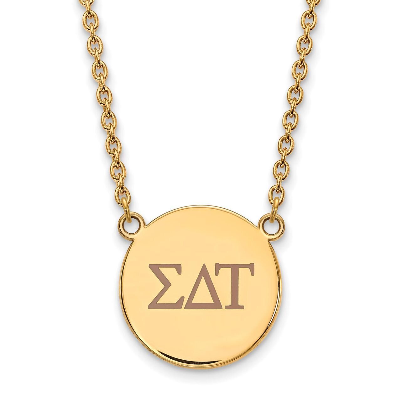 Sigma Delta Tau Small Enameled Pendant with 18 Inch Chain Gold-plated Silver GP028SDT-18