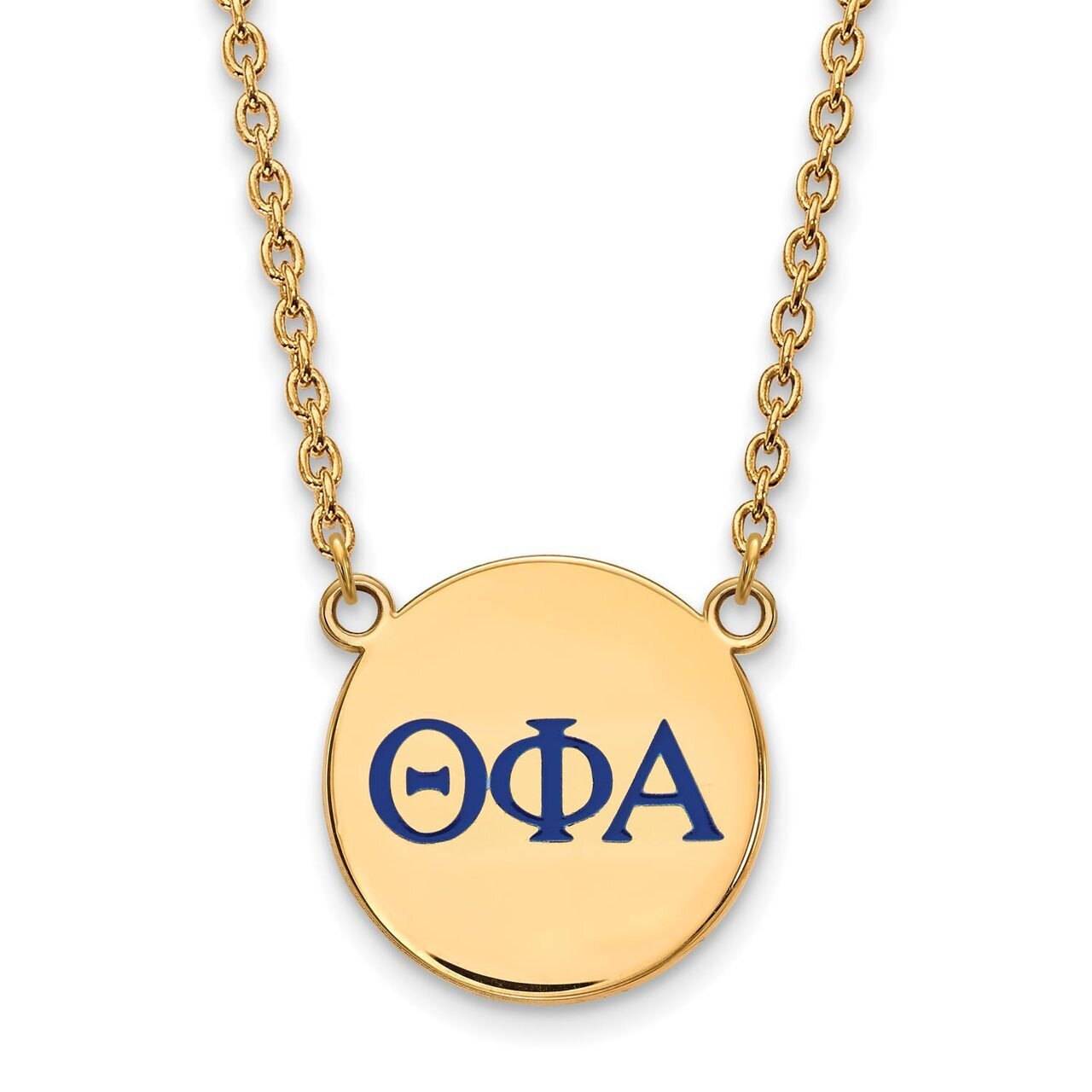 Theta Phi Alpha Small Enameled Pendant with 18 Inch Chain Gold-plated Silver GP028TPA-18, MPN: GP02…