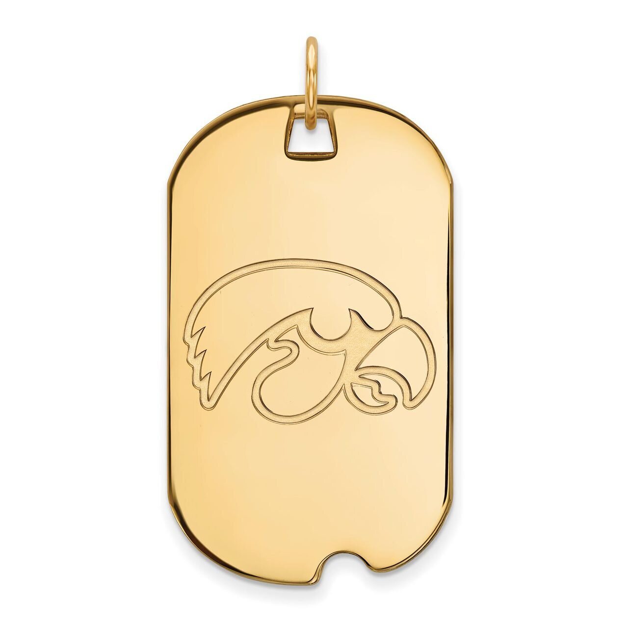 University of Iowa Large Dog Tag Gold-plated Silver GP028UIA