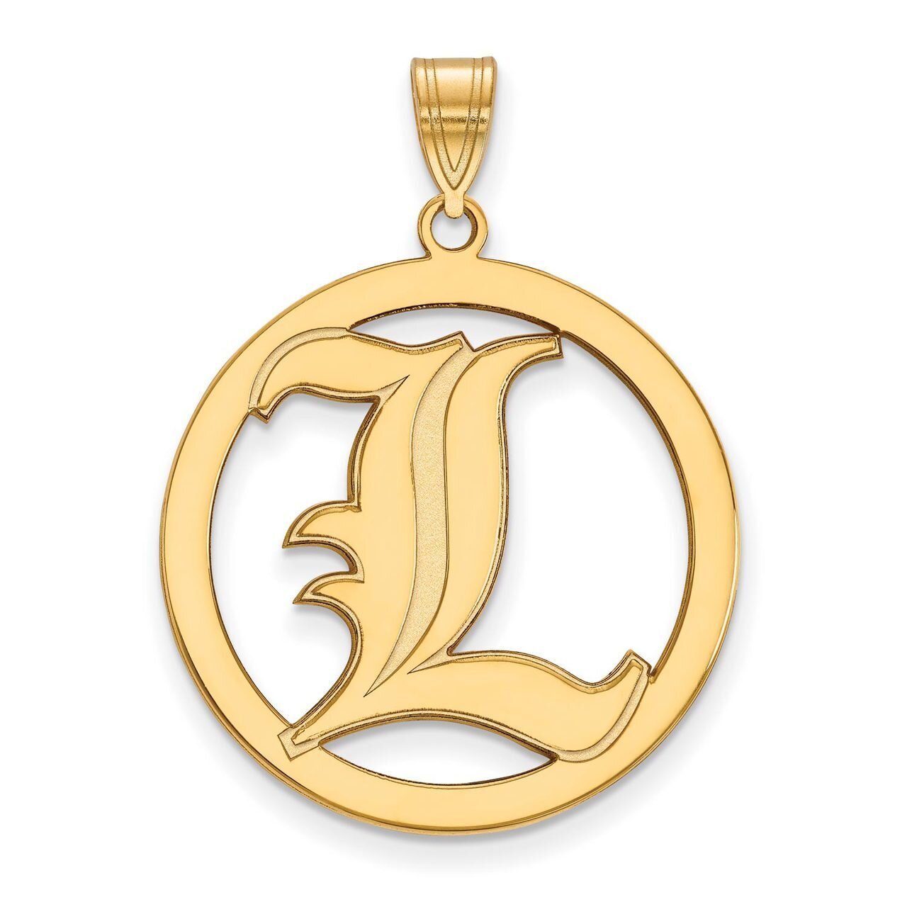 University of Louisville L Pendant in Circle Gold-plated Silver GP028UL