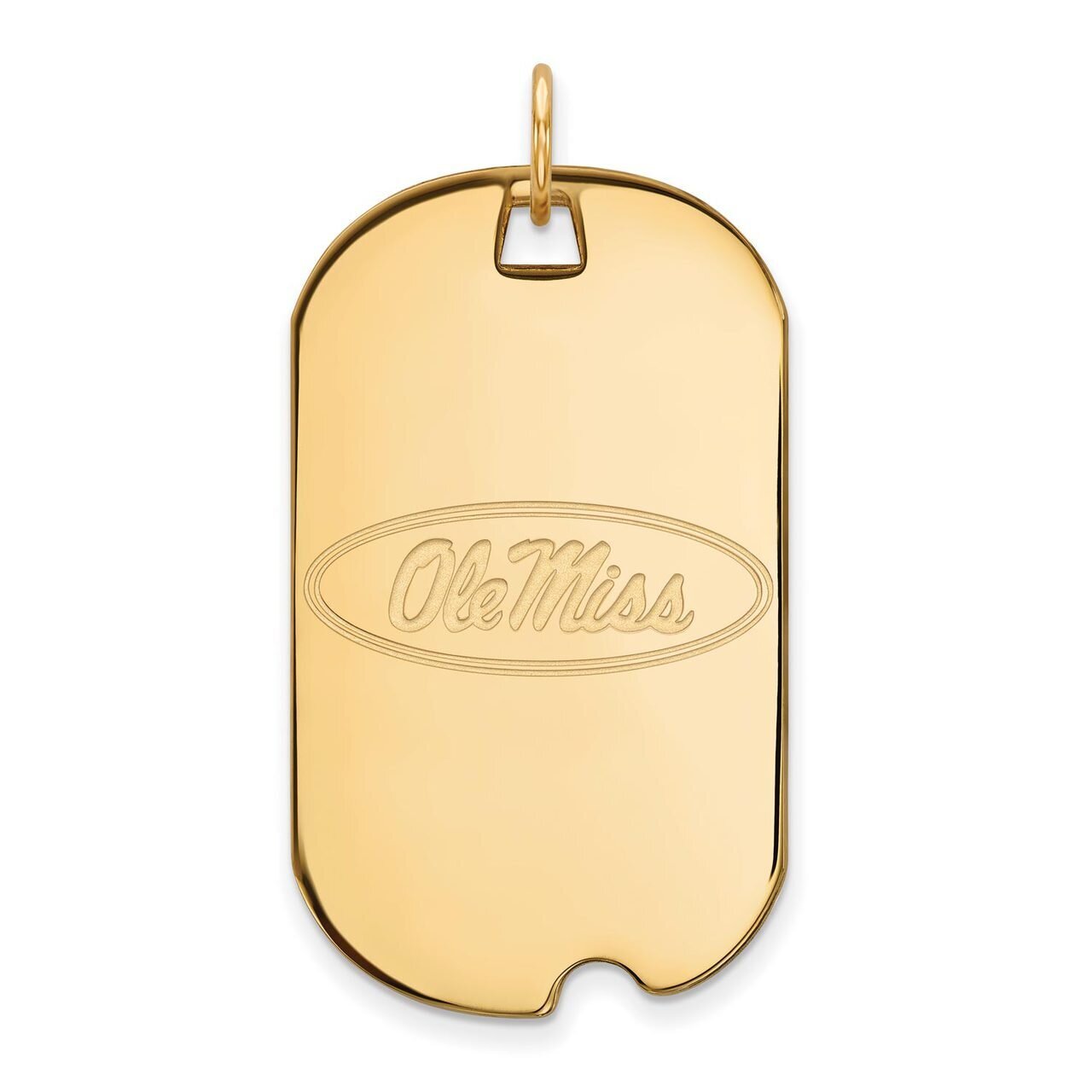 University of Missisippi Large Dog Tag Gold-plated Silver GP028UMS