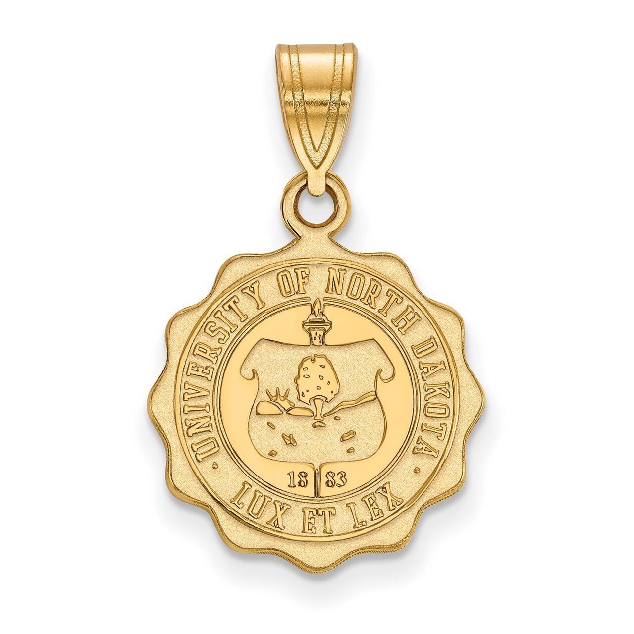 University of North Dakota Medium Crest Pendant Gold-plated Silver GP028UNOD