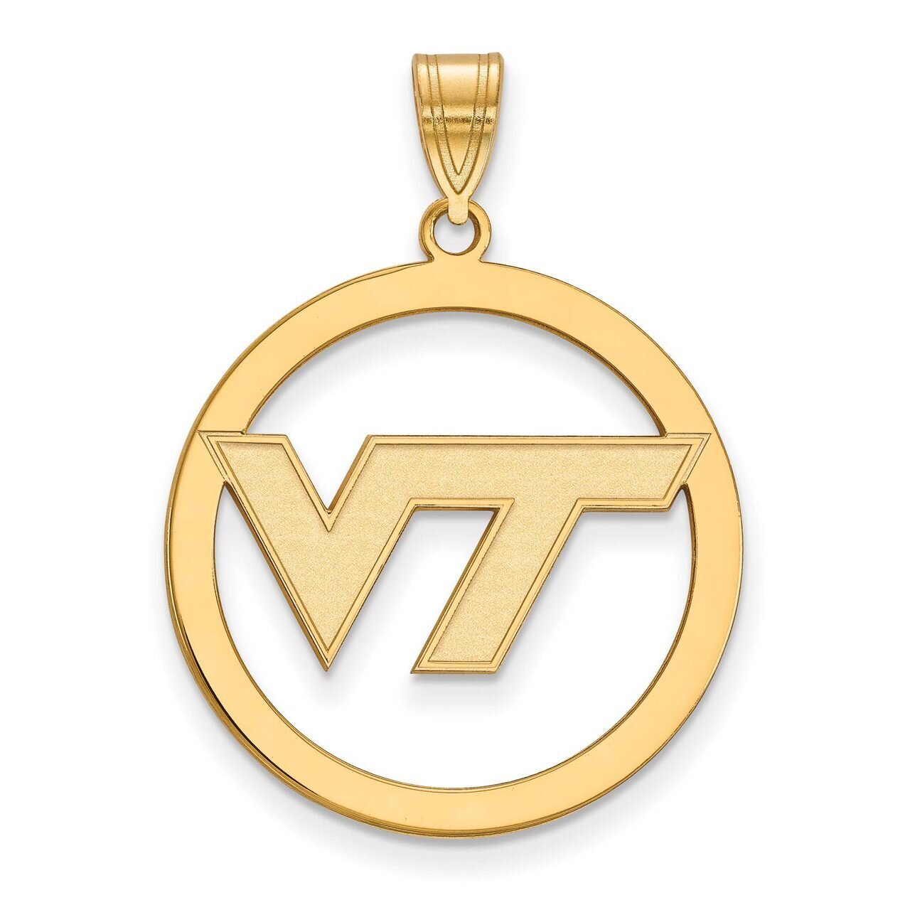 Virginia Tech L Pendant in Circle Gold-plated Silver GP028VTE, MPN: GP028VTE, 886774932286