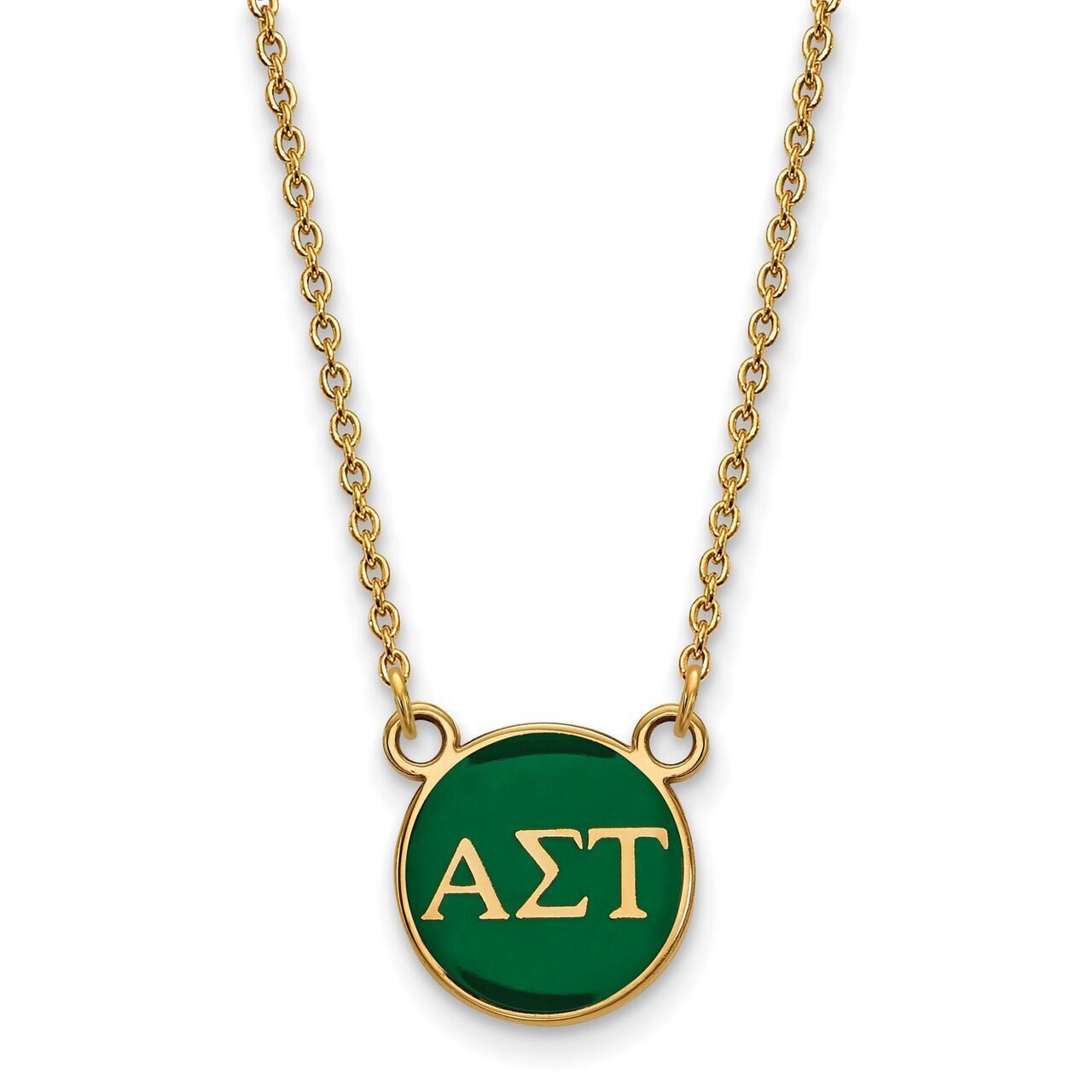 Alpha Sigma Tau Extra Small Enameled Pendant with 18 Inch Chain Gold-plated Silver GP029ALS-18, MPN…