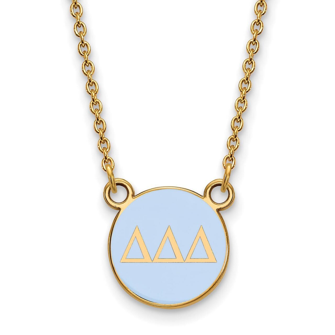 Delta Delta Delta Extra Small Enameled Pendant with 18 Inch Chain Gold-plated Silver GP029DDD-18, M…