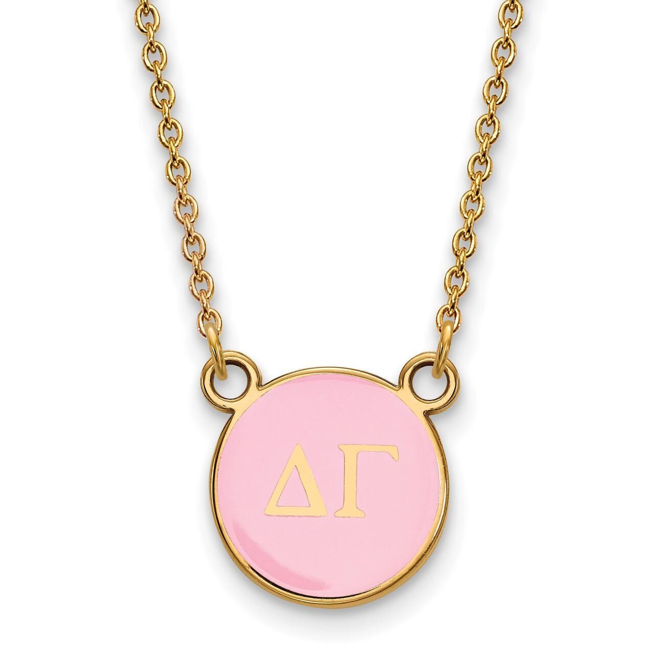 Delta Gamma Extra Small Enameled Pendant with 18 Inch Chain Gold-plated Silver GP029DG-18, MPN: GP0…