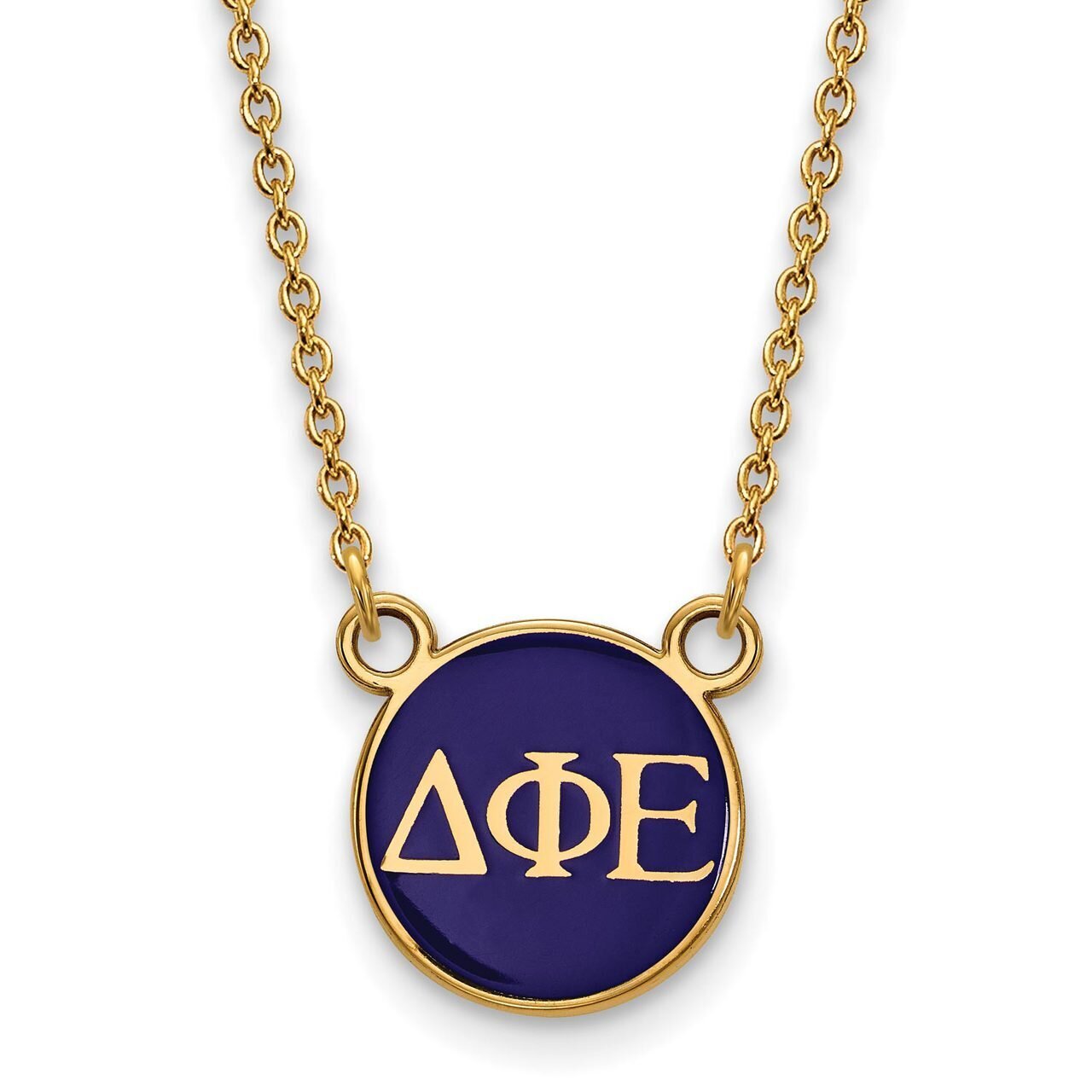 Delta Phi Epsilon Extra Small Enameled Pendant with 18 Inch Chain Gold-plated Silver GP029DPH-18, M…