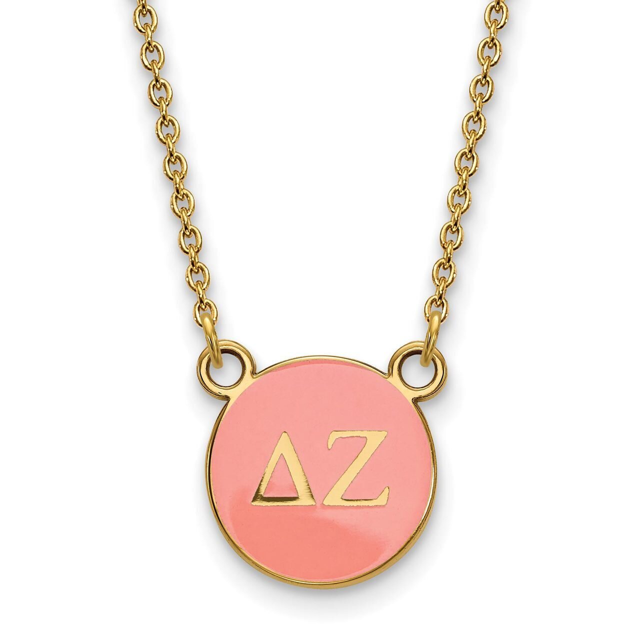 Delta Zeta Extra Small Enameled Pendant with 18 Inch Chain Gold-plated Silver GP029DZ-18, MPN: GP02…