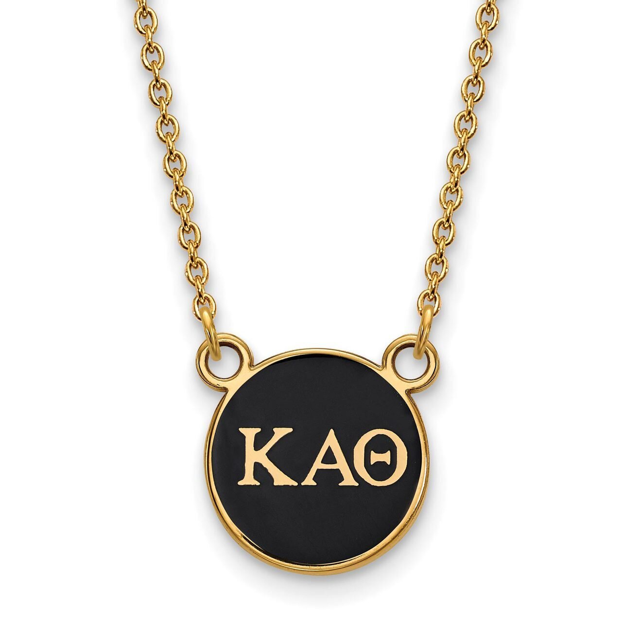 Kappa Alpha Theta Extra Small Enameled Pendant with 18 Inch Chain Gold-plated Silver GP029KAT-18, M…