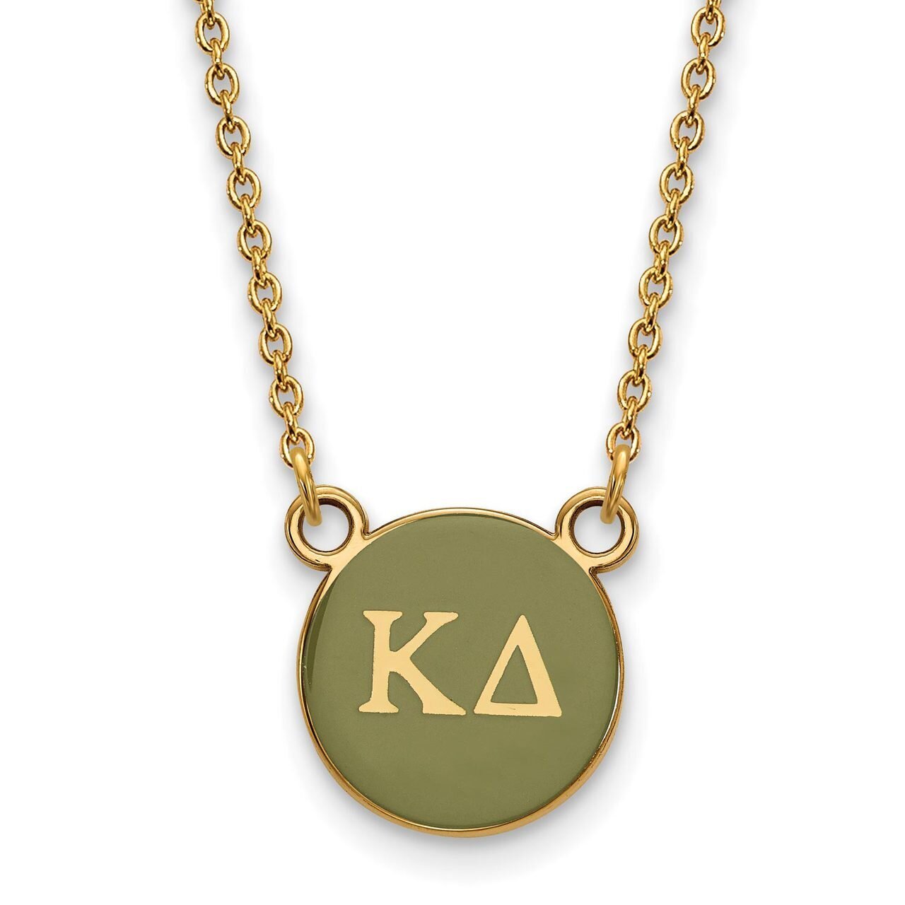 Kappa Delta Extra Small Enameled Pendant with 18 Inch Chain Gold-plated Silver GP029KD-18