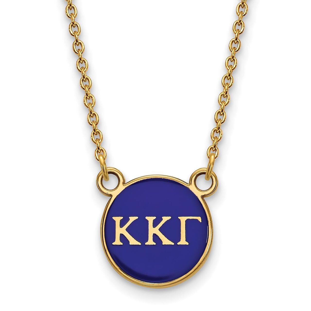 Kappa Kappa Gamma Extra Small Enameled Pendant with 18 Inch Chain Gold-plated Silver GP029KKG-18, M…