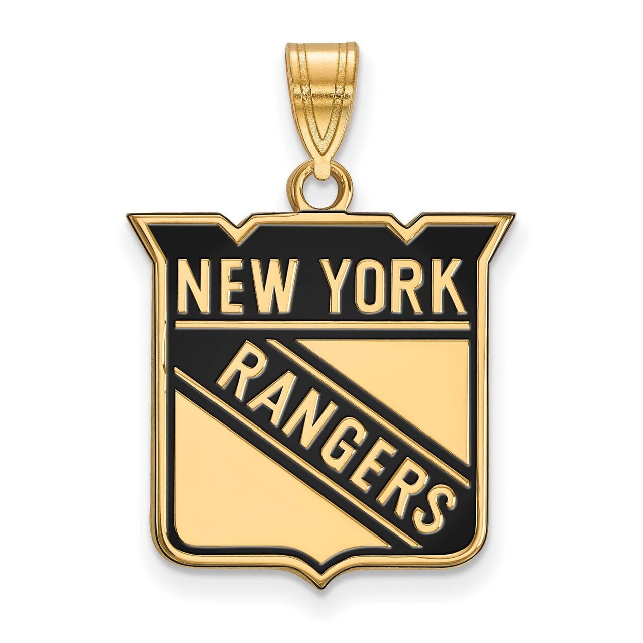 New York Rangers Large Enamel Pendant Gold-plated Silver GP029RNG