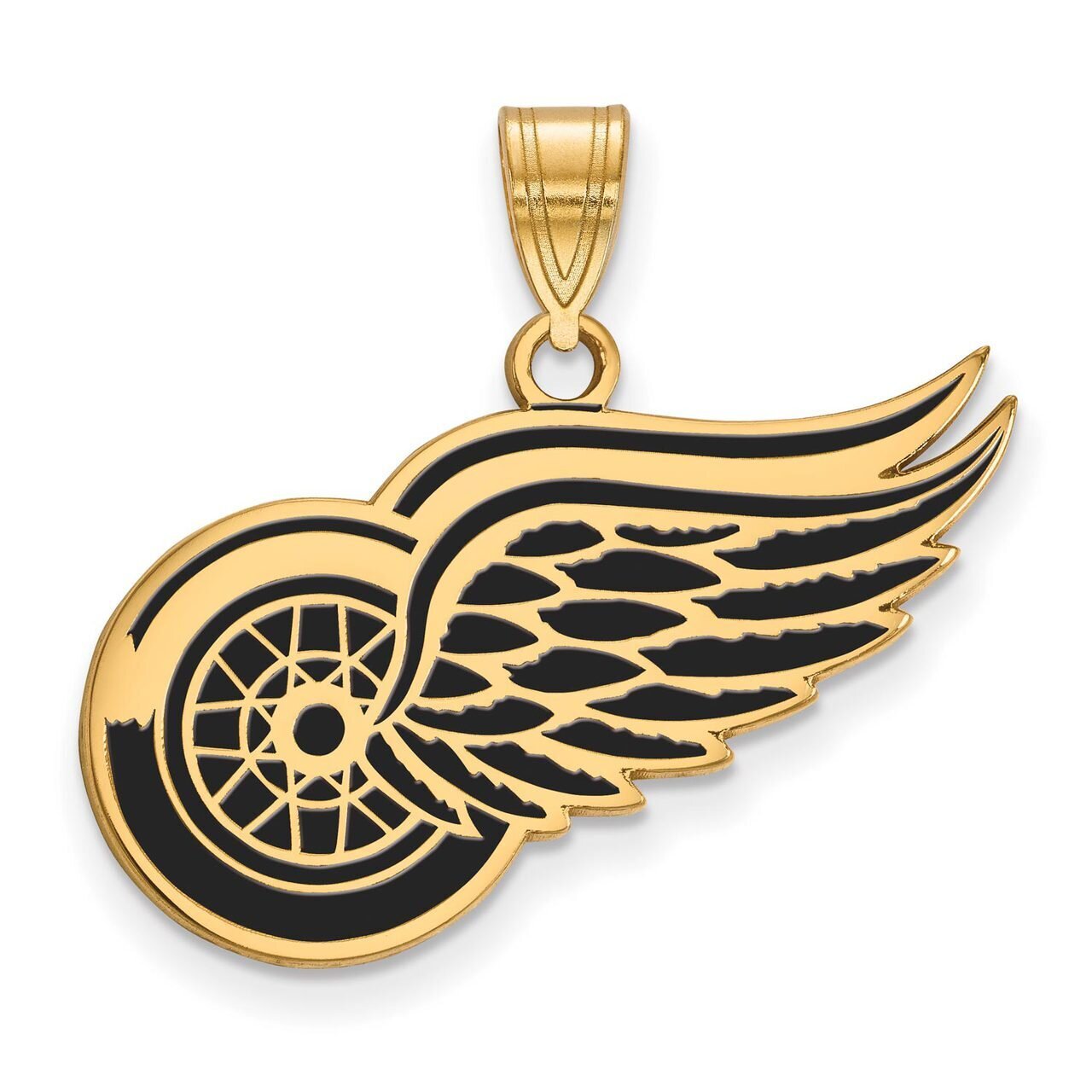 Detroit Red Wings Large Enamel Pendant Gold-plated Silver GP029RWI