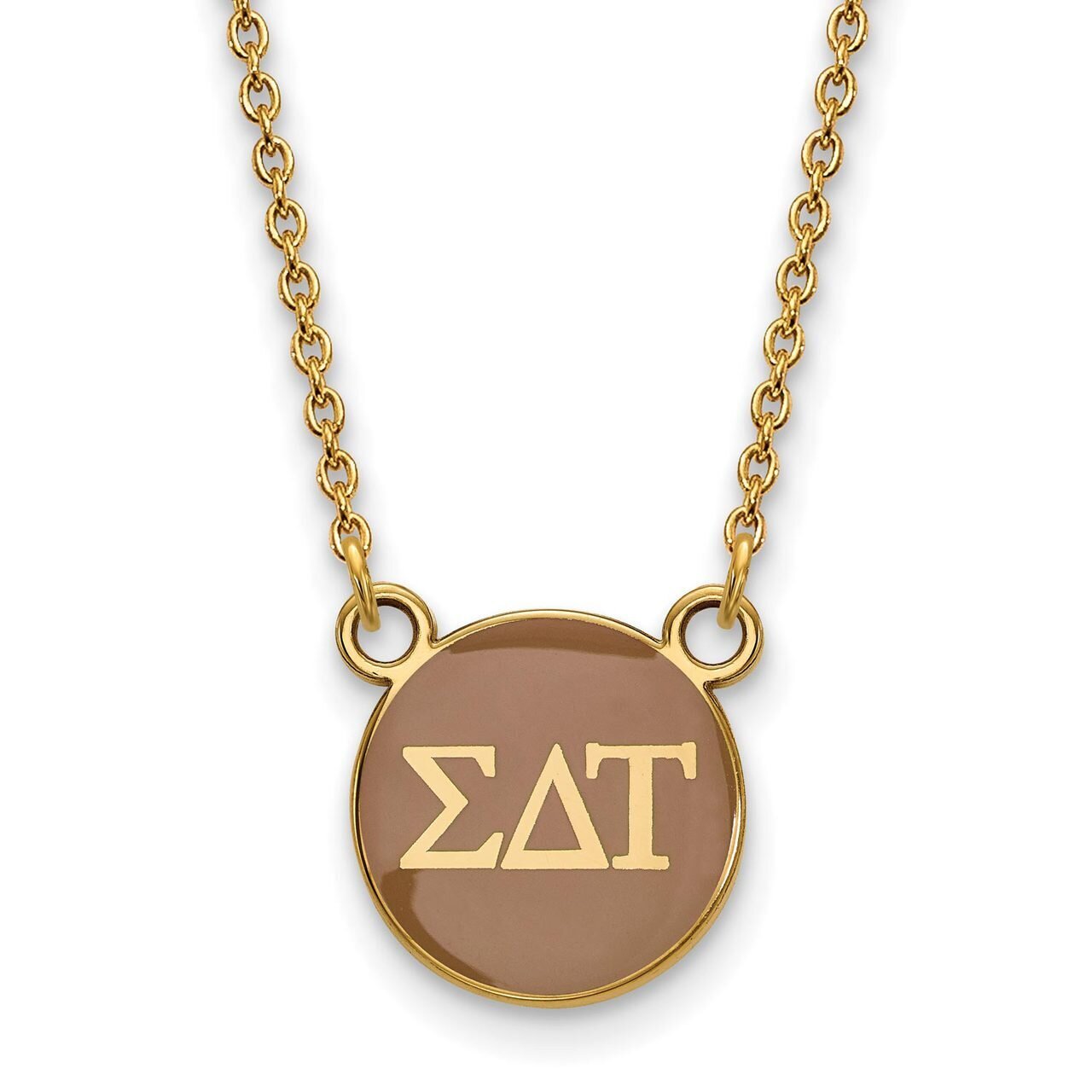 Sigma Delta Tau Extra Small Enameled Pendant with 18 Inch Chain Gold-plated Silver GP029SDT-18, MPN…