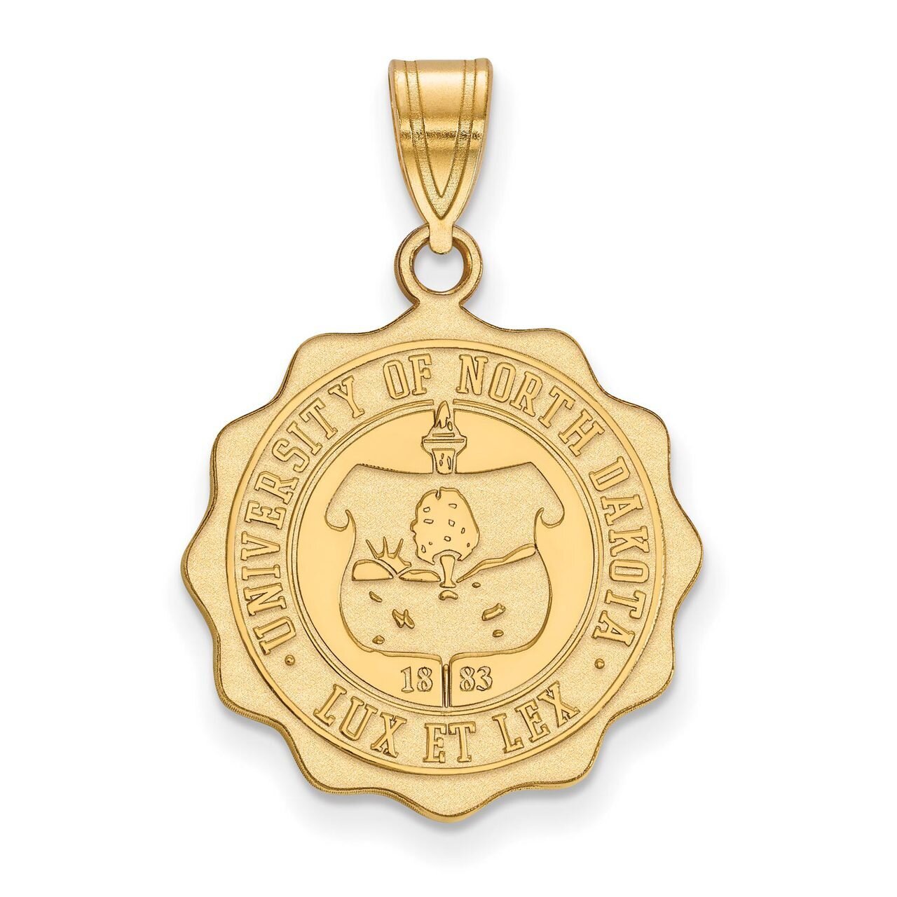 University of North Dakota Large Crest Pendant Gold-plated Silver GP029UNOD