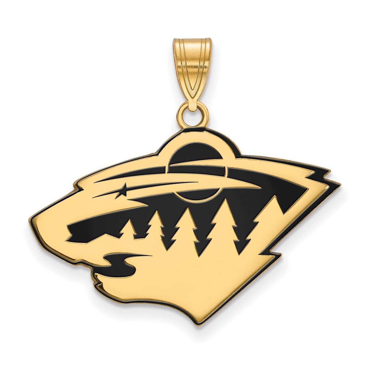 Minnesota Wild Large Enamel Pendant Gold-plated Silver GP029WIL, MPN: GP029WIL, 886774744230
