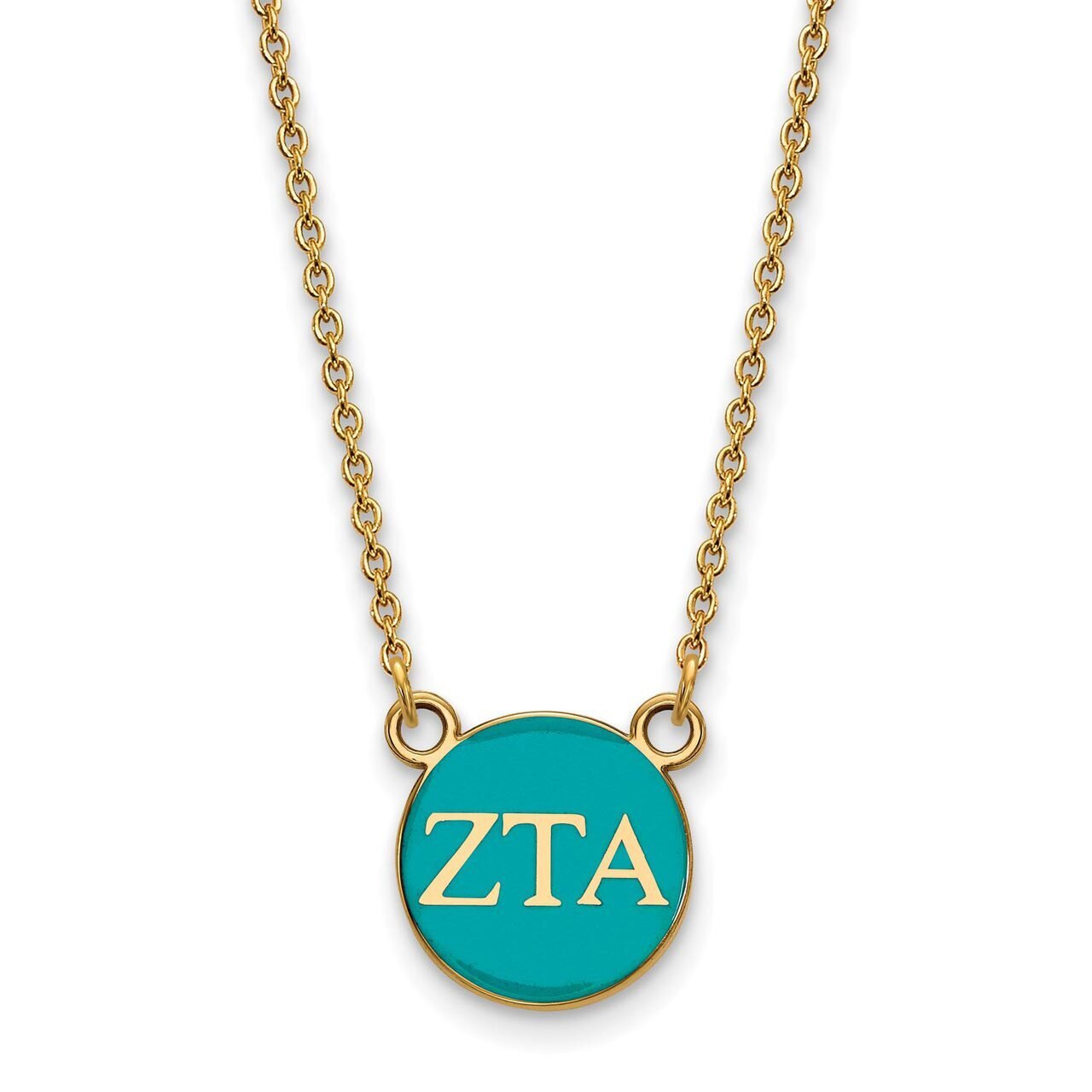 Zeta Tau Alpha Extra Small Enameled Pendant with 18 Inch Chain Gold-plated Silver GP029ZTA-18, MPN:…