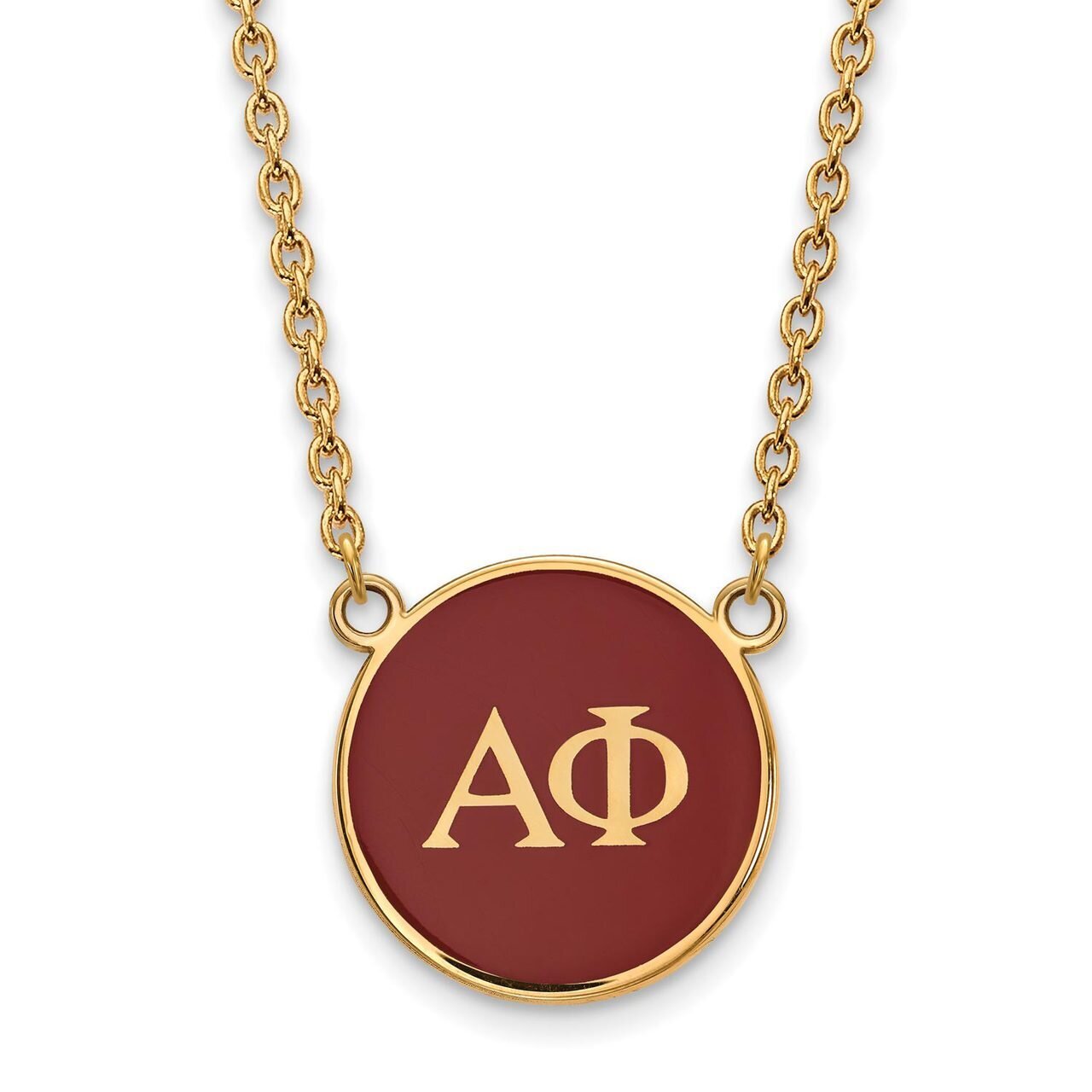 Alpha Phi Small Enameled Pendant with 18 Inch Chain Gold-plated Silver GP030APH-18, MPN: GP030APH-1…