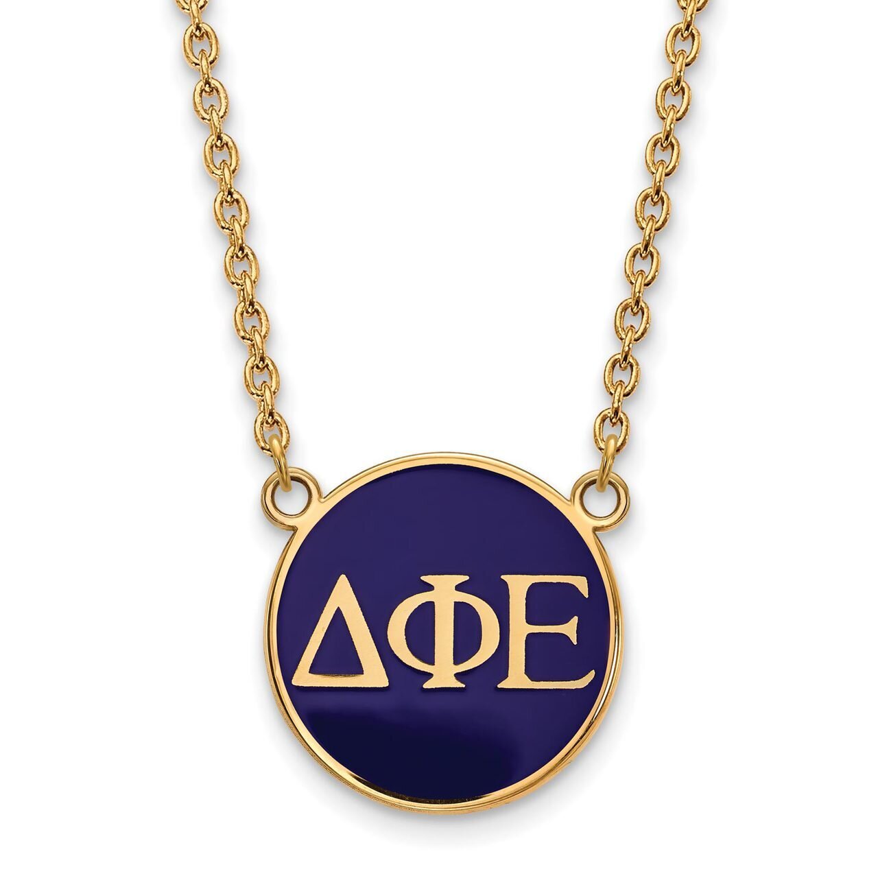 Delta Phi Epsilon Small Enameled Pendant with 18 Inch Chain Gold-plated Silver GP030DPH-18, MPN: GP…