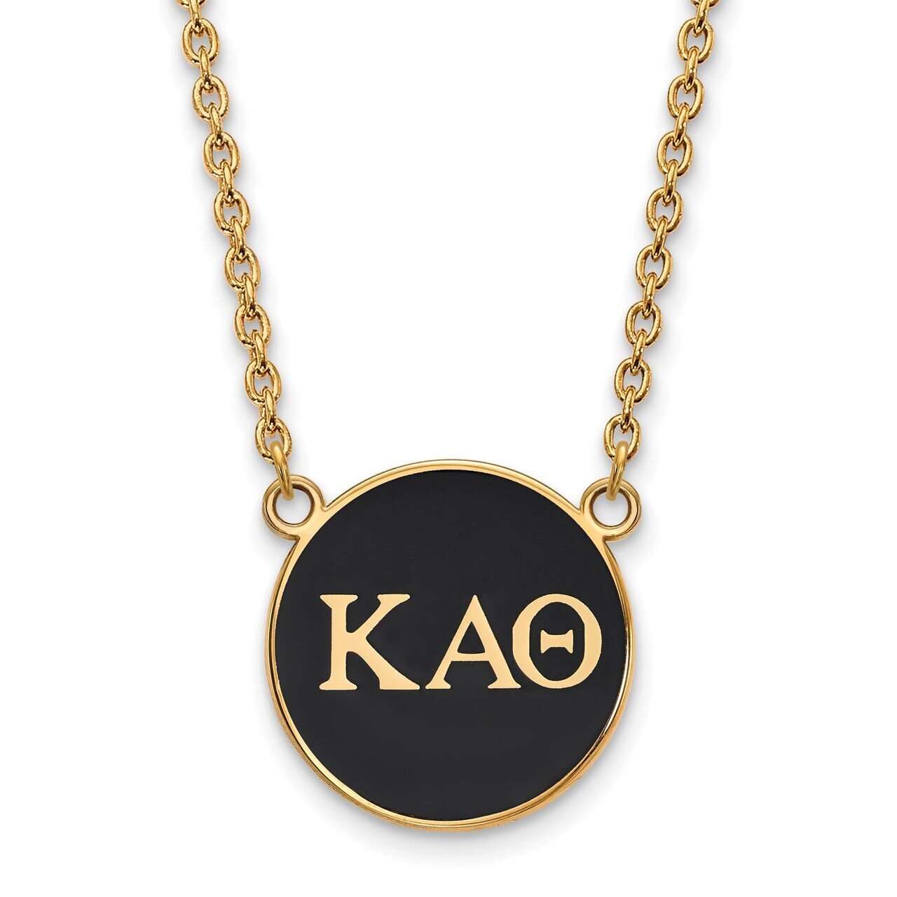 Kappa Alpha Theta Small Enameled Pendant with 18 Inch Chain Gold-plated Silver GP030KAT-18