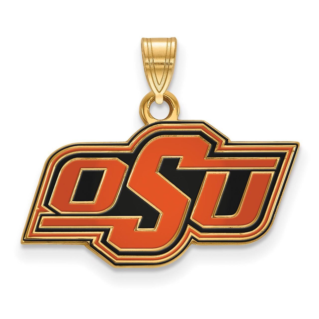 Oklahoma State University Small Enamel Pendant Gold-plated Silver GP030OKS, MPN: GP030OKS, 88677493…