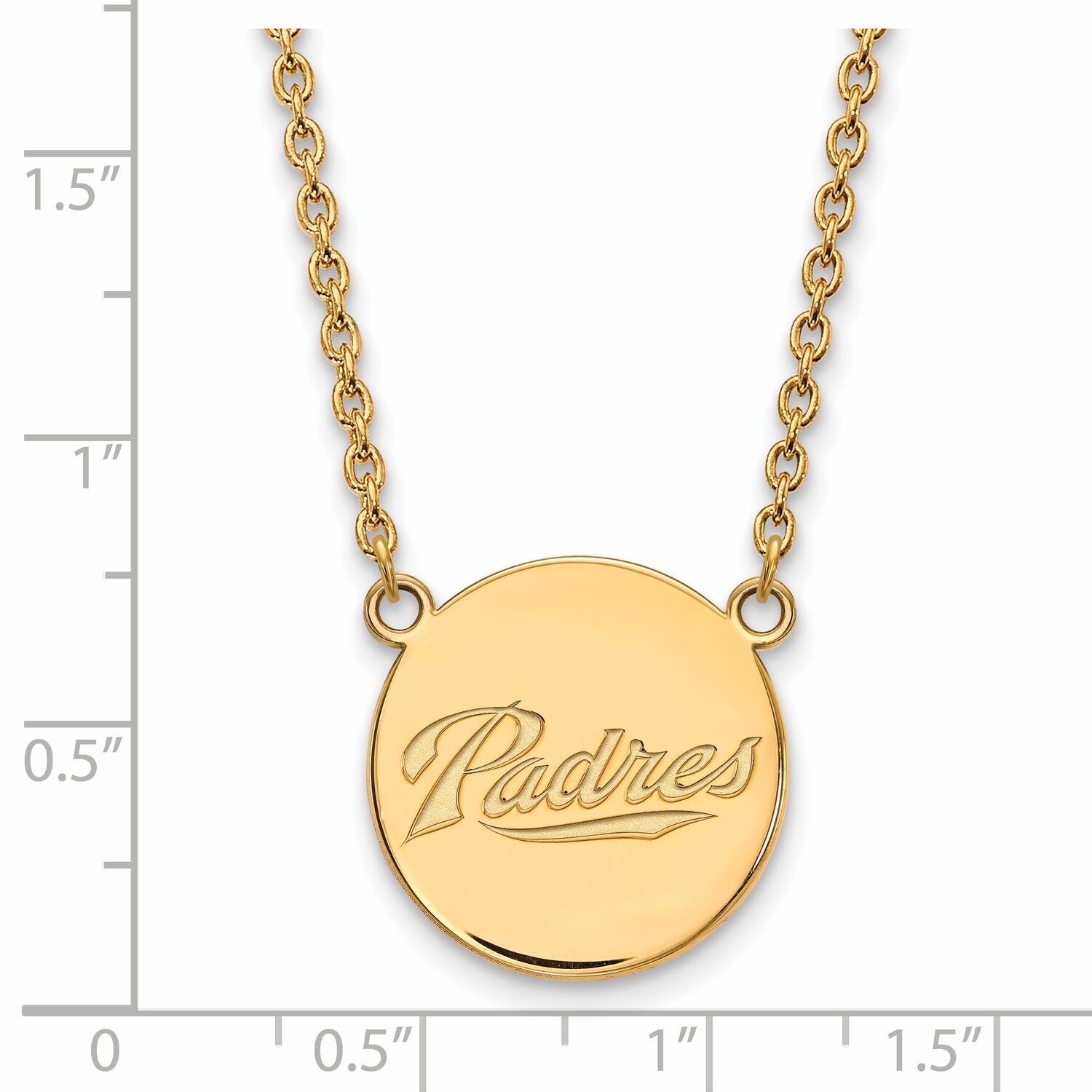 San Diego Padres Large Disc Pendant Gold-plated Silver GP030PAD-18