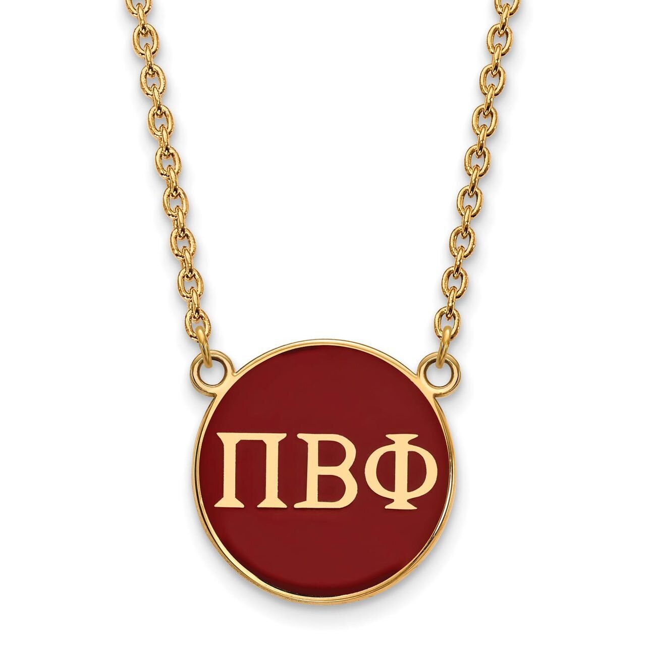 Pi Beta Phi Small Enameled Pendant with 18 Inch Chain Gold-plated Silver GP030PBP-18, MPN: GP030PBP…