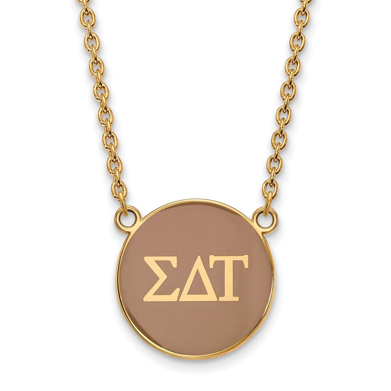 Sigma Delta Tau Small Enameled Pendant with 18 Inch Chain Gold-plated Silver GP030SDT-18, MPN: GP03…