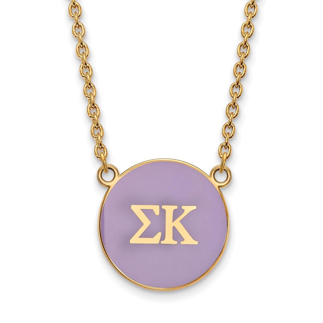 Sigma Kappa Small Enameled Pendant with 18 Inch Chain Gold-plated Silver GP030SKP-18, MPN: GP030SKP…