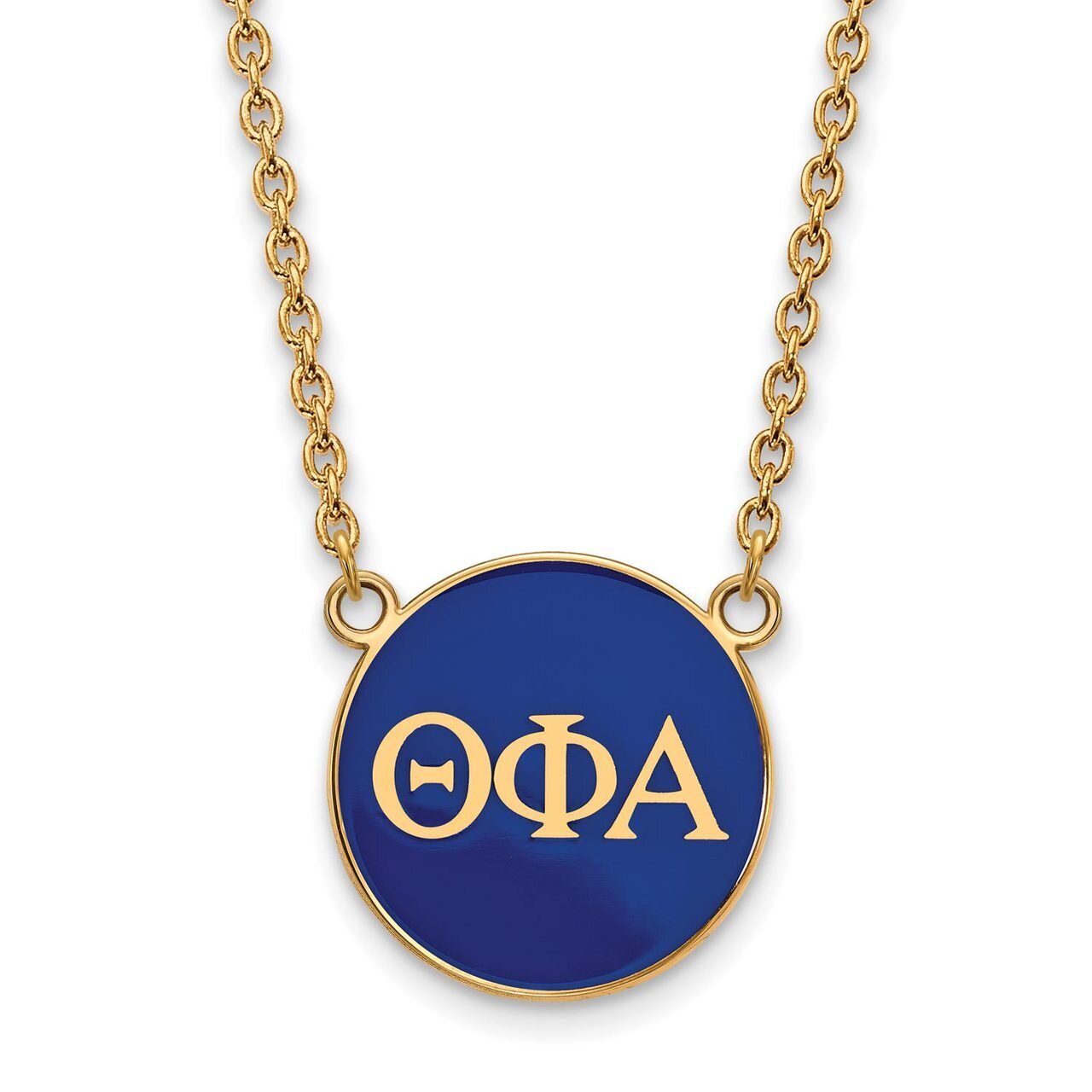 Theta Phi Alpha Small Enameled Pendant with 18 Inch Chain Gold-plated Silver GP030TPA-18, MPN: GP03…